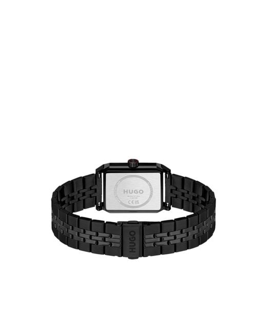 HUGO Black #Steeze Rectangular-Plated Watch With Dial for men