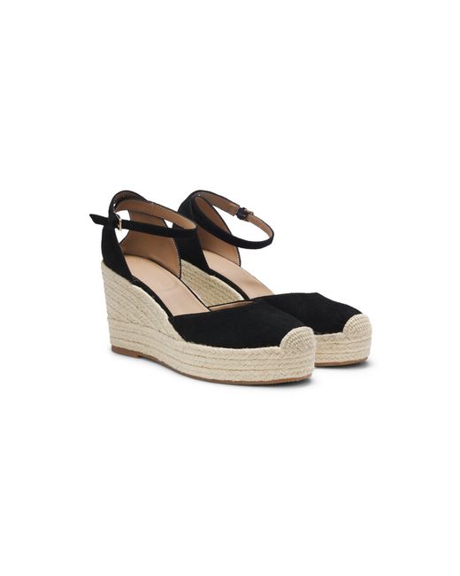 Boss Black Suede Espadrilles With Wedge Sole