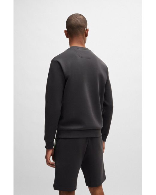 Boss Black Cotton-blend Sweatshirt With 3d-moulded Logo for men