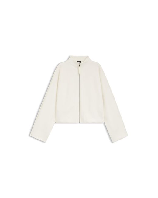 Boss White Loose-Fit Bomber Jacket