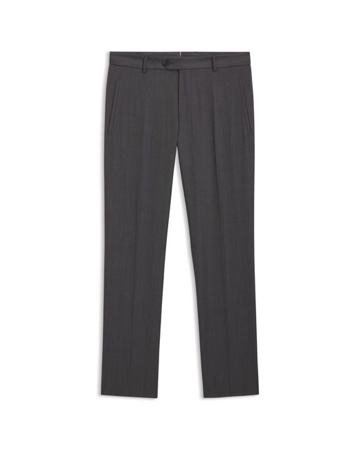 Boss Gray Regular-Fit Trousers for men