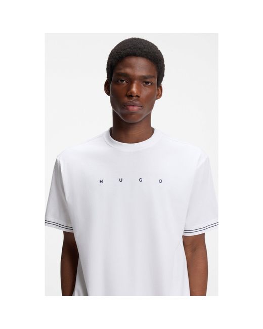 HUGO White Relaxed-Fit Pyjama Set for men