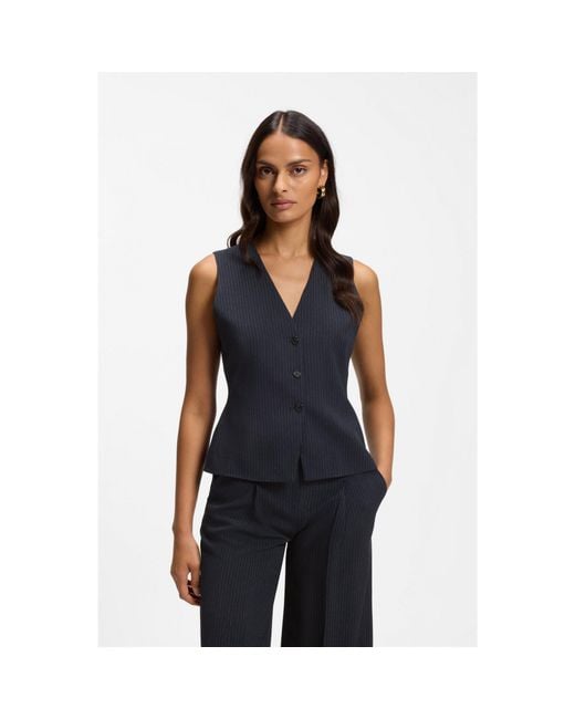 Boss Blue Slim-Fit Waistcoat