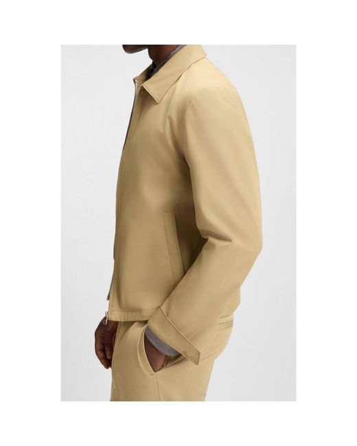 Boss Metallic Beckham X Cotton-Blend Jacket With Zipped Closure for men