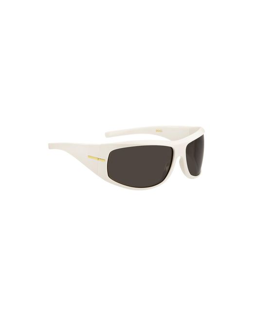 Boss White Mask-Style Sunglasses