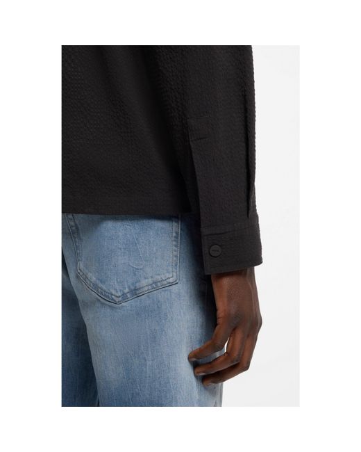 HUGO Black Oversized-Fit Shirt for men