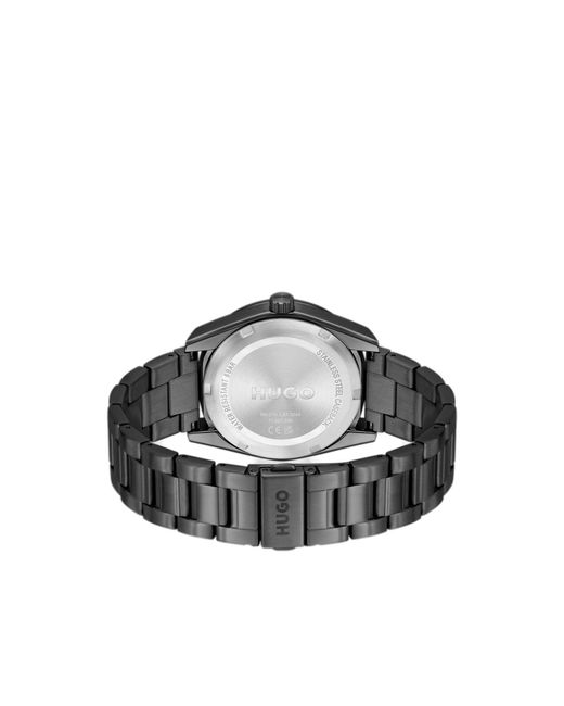 HUGO Black Bright Sport-Plated Watch With Tonal Dial And Bracelet for men