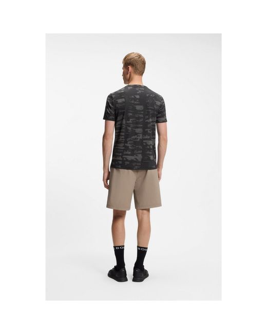 Boss Black Active Slim-Fit T-Shirt With Jacquard Pattern for men