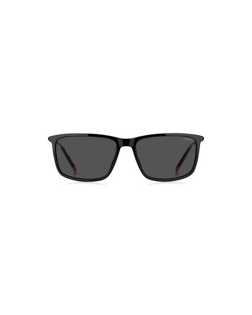 HUGO Black Acetate Sunglasses With Tubular Temples for men