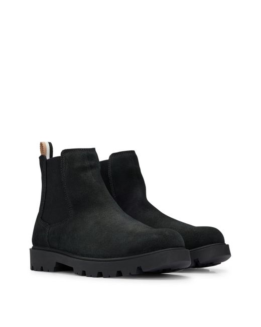 BOSS by HUGO BOSS Chelsea Boots In Suede With Signature-stripe Tape in ...