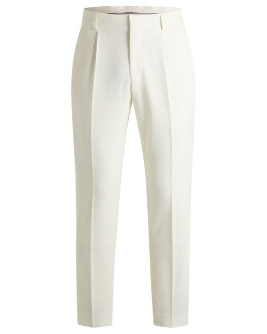 Boss Maschinenwaschbare Relaxed-Fit Hose Aus Stretch-Twill Mit Wolle in White für Herren