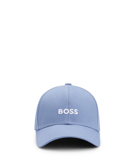 Boss Cap aus Baumwoll-Twill mit sechs Bahnen und Logo-Stickerei in Blue für Herren