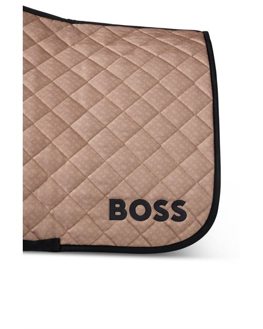 Boss Brown Equestrian Jumping Saddle Pad With Monogram Pattern