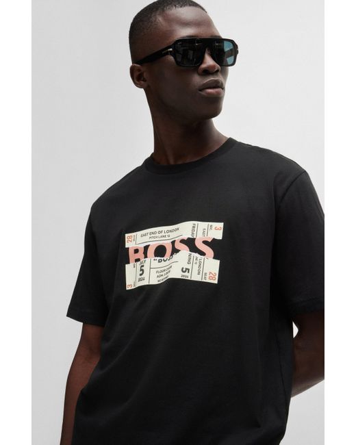 Boss Black Regular-fit T-shirt In Cotton With Seasonal Artwork for men