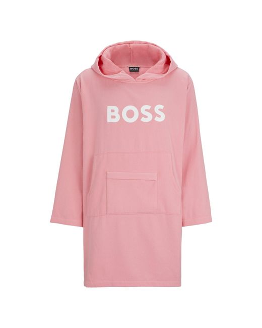 Boss Pink Logo Beach Hoodie