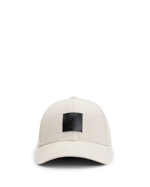 Boss White Naomi X Boss Cap In Cotton With Logo Patch