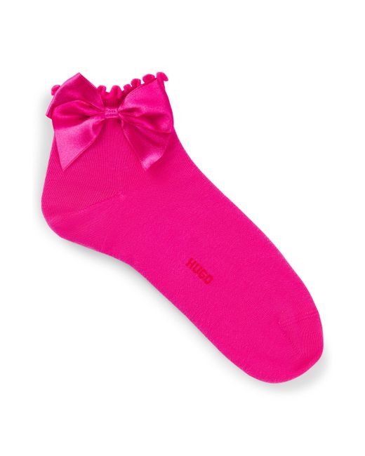 Chaussettes courtes en coton mélangé avec nœud HUGO en coloris Pink
