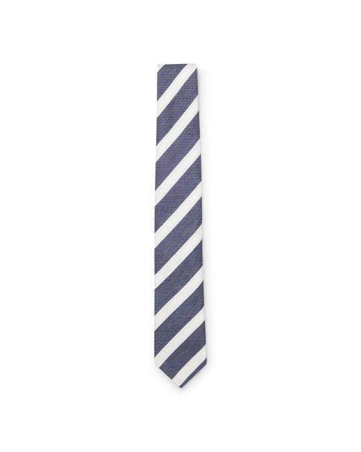 Boss Blue Diagonal-Stripe Tie for men