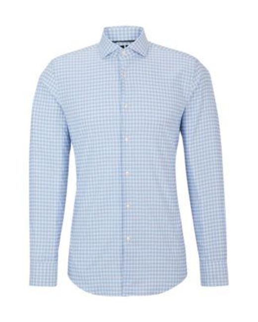 Chemise Slim Fit En Tissu Stretch Performant À Carreaux Boss pour homme en coloris Blue