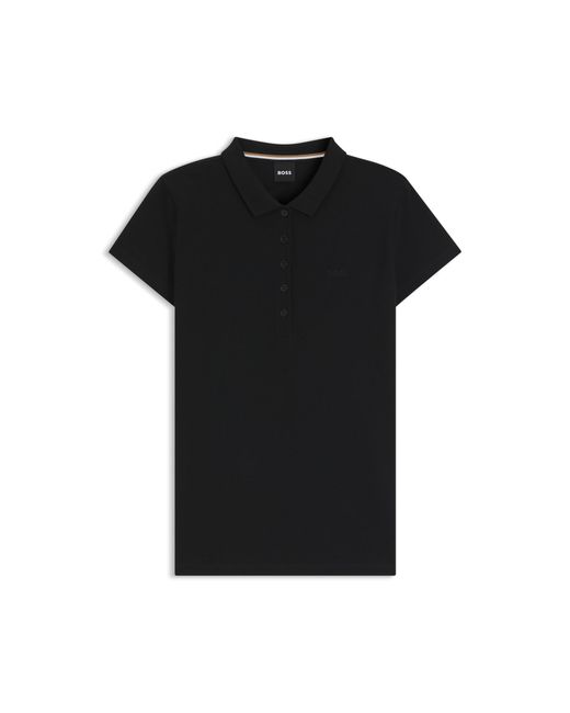 Boss Black Cotton-Piqué Polo Shirt With Logo Detail