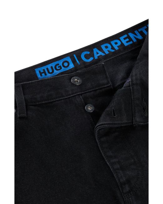 HUGO Blue Baggy-fit Jeans In Cotton Denim for men