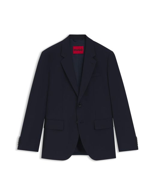HUGO Modern-Fit Sakko Aus Elastischem Woll-Mix in Blue für Herren