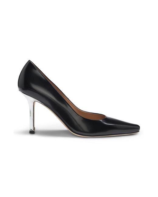 Boss Black Pumps Aus Leder Mit Silberfarbenem Absatz