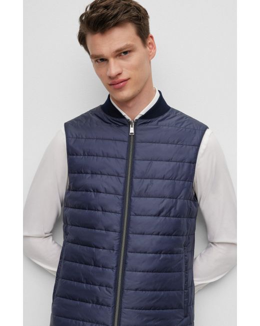 Manteau Regular fit en laine stretch à empiècement intérieur zippé BOSS by  HUGO BOSS pour homme en coloris Bleu | Lyst