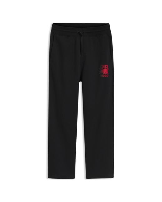 HUGO Black X Rb Tracksuit Bottoms With Bull Motif for men