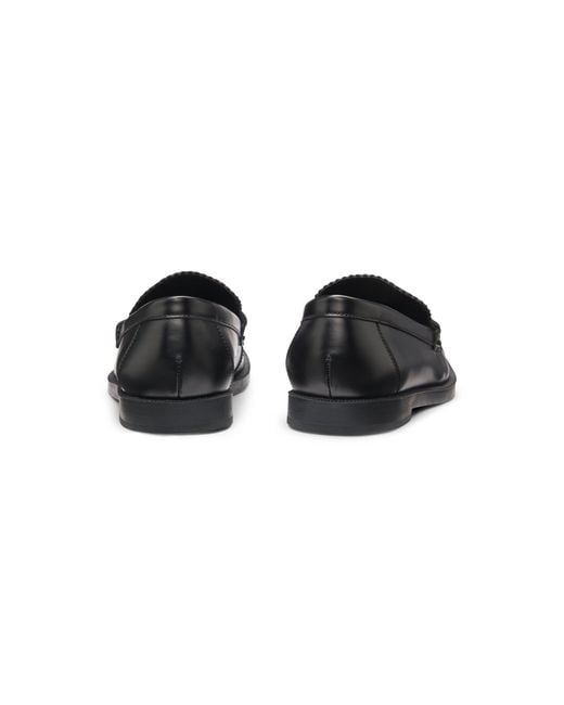 HUGO Black Stacked-Logo Loafers