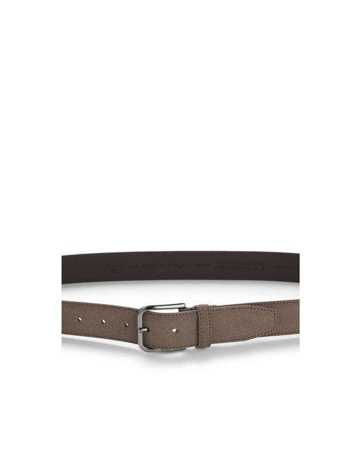 Boss Brown Leather Business Belt With Polished Gunmetal Buckle for men