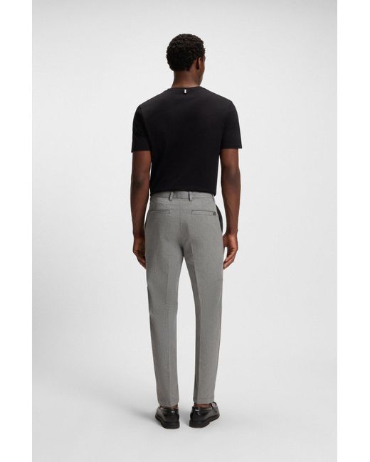 Boss Modern-Fit Hose Aus Knitterfreiem Stretch-Gewebe Mit Struktur in Gray für Herren