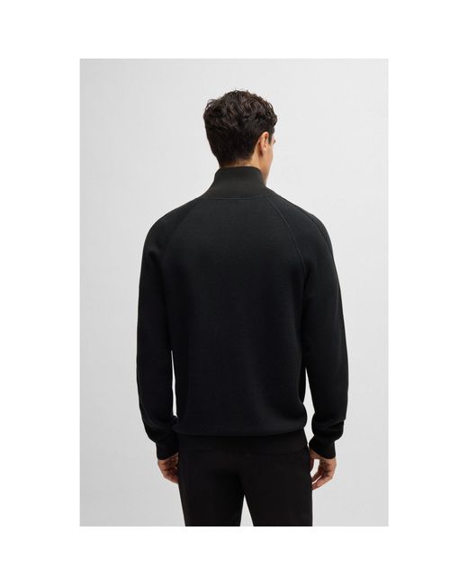 Boss Black Zip-Up Cardigan for men