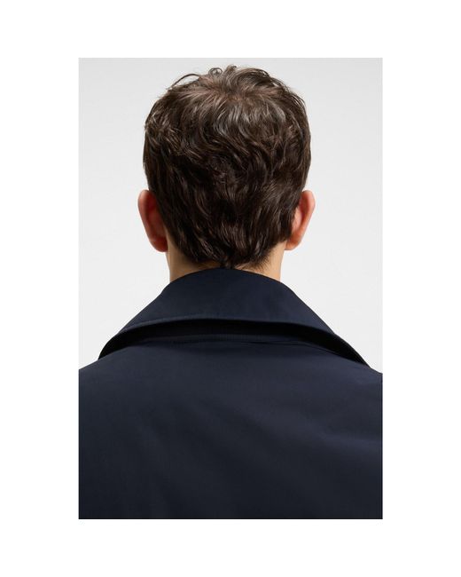 Boss Blue Water-Repellent Bomber Jacket With Detachable Liner for men