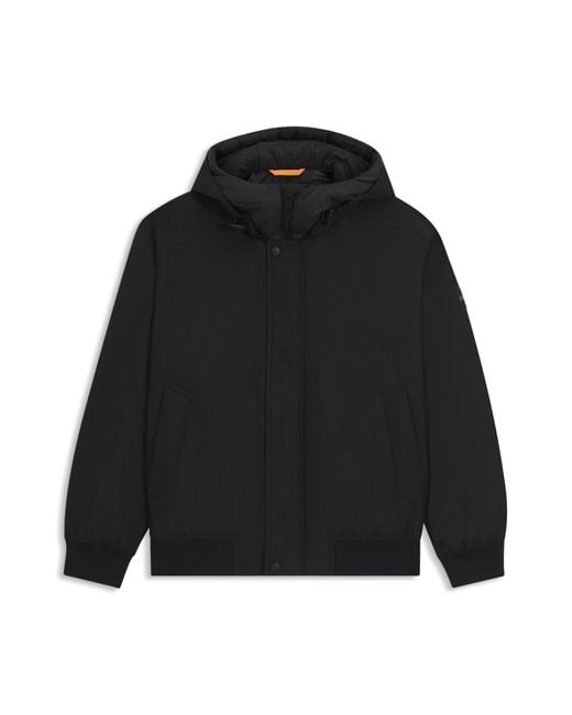 Boss Waterafstotende Jas Met Contrasterende Inzet in het Black voor heren