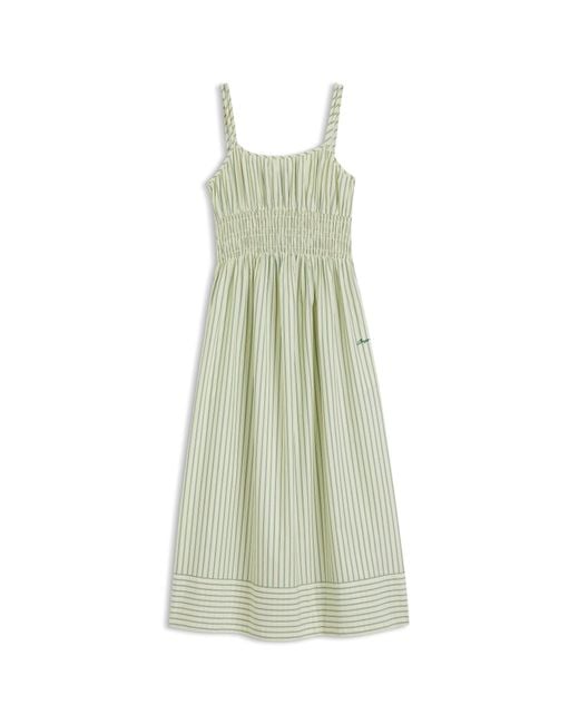 Boss Green Cotton-Poplin Dress With Vertical Stripe