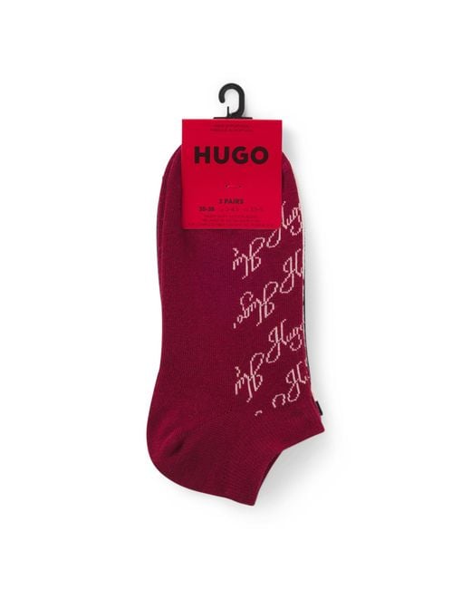 HUGO Red Three-Pack Of Ankle-Length Socks