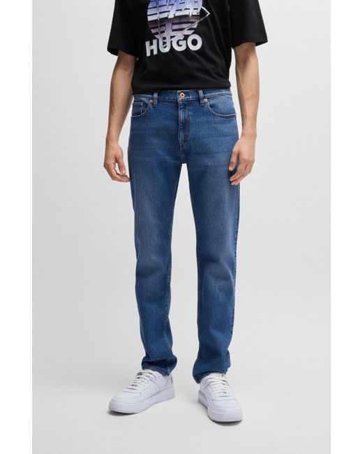 HUGO Slim-Fit Jeans aus blauem Stretch-Denim in Blue für Herren
