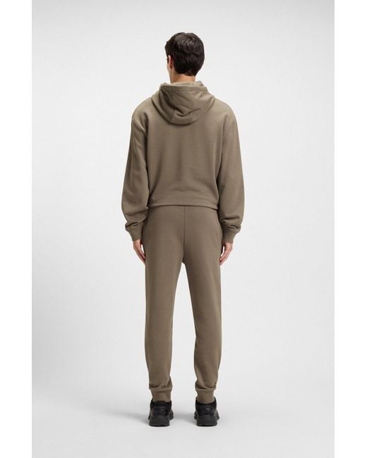 HUGO Jogginghose Aus Baumwoll-Terry Mit Logo-Print in Brown für Herren