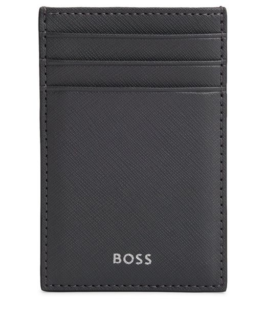 BOSS by HUGO BOSS Bondedleather Card Holder With Logo Lettering in Gray for Men Lyst
