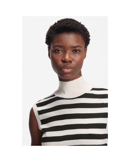 Boss Black Sleeveless Mock-Neck Sweater