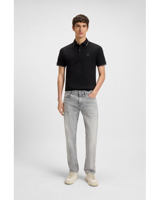 Boss Slim-Fit Poloshirt Aus Elastischem Baumwoll-Piqué in Black für Herren