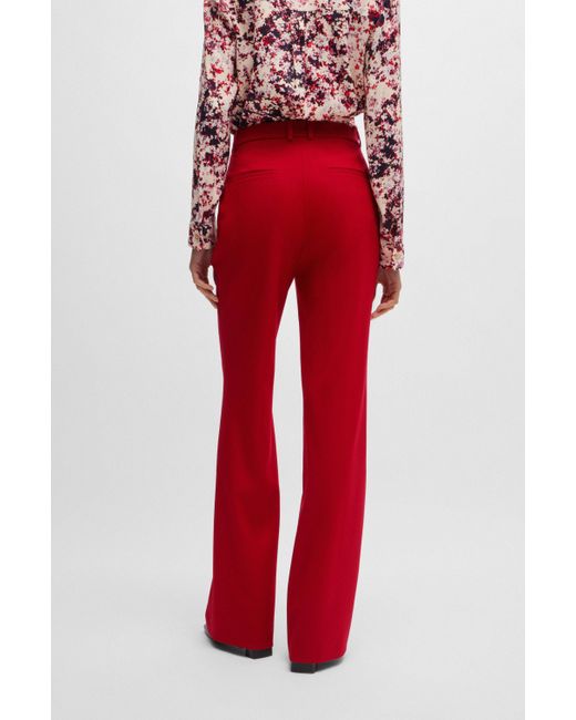 Boss Red Regular-fit Trousers In Virgin-wool Twill