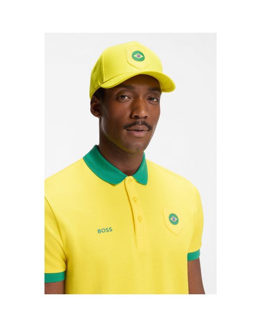 Boss Yellow Logo Cap for men
