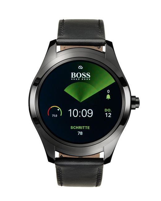 BOSS Touch Smartwatch In Black Ion-plated Steel for men