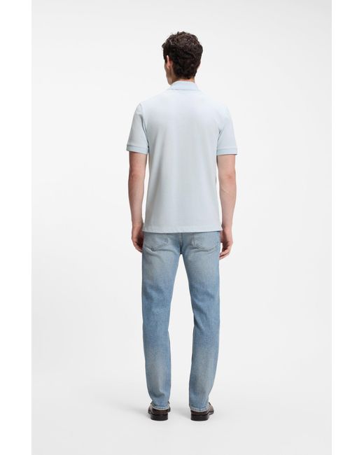 Boss Pallas Poloshirt Aus Baumwoll-Piqué Mit Logo-Stickerei in White für Herren