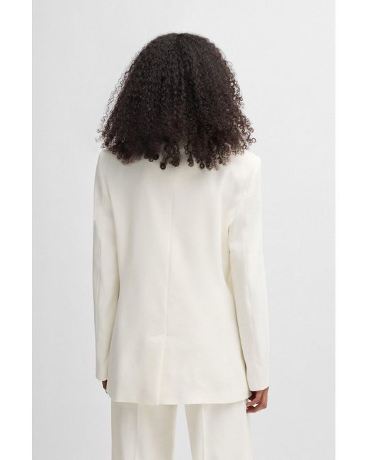 HUGO Oversized-Fit Blazer in het White