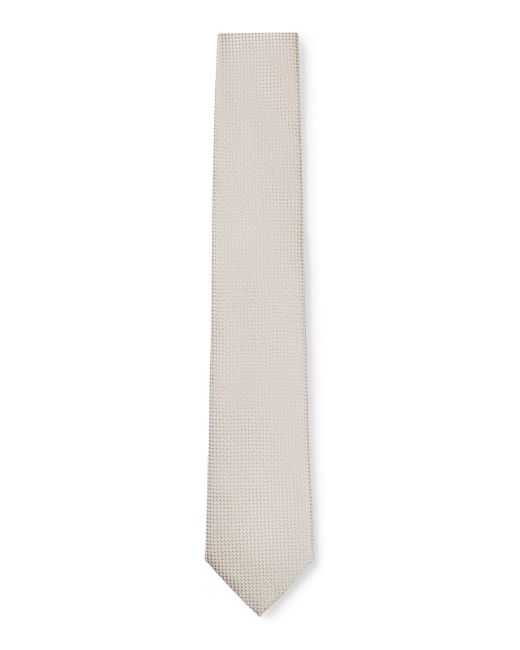 Boss Krawatte aus Seiden-Mix mit durchgehendem Jacquard-Muster in White für Herren