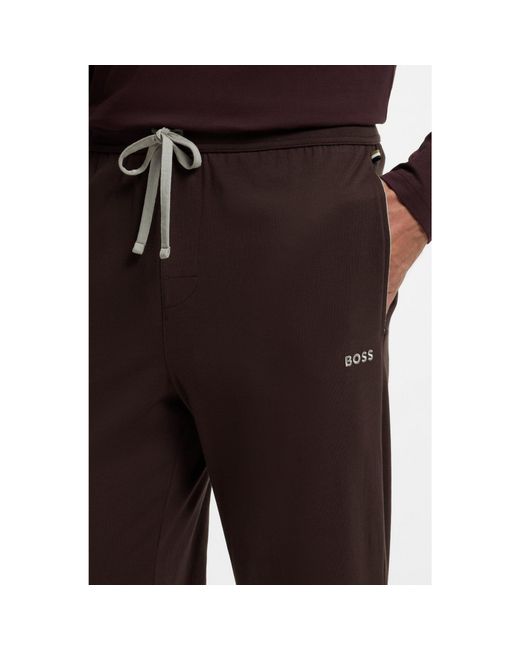 Boss Black Cuffed Tracksuit Bottoms for men