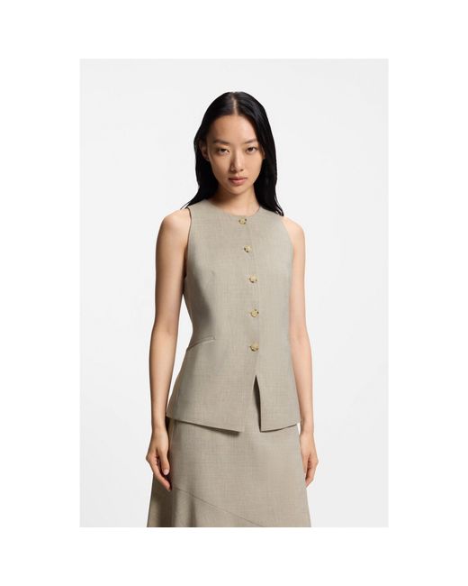 Boss Brown Slim-Fit Waistcoat